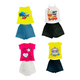 Kit 2 Conjuntos Roupa Infantil  Menina Verão 1/14 Atacado