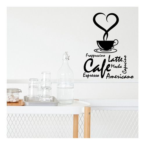 Vinilos Decorativos Frases Cafe Love