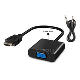 Cable Convertidor Hdmi A Vga Adaptador Con Auxiliar 3.5mm Para Audio