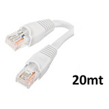 Cabo De Rede Crimpado 20 Metros Branco Rj45 Internet Lan 20m