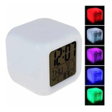 Reloj Digital Cubo Luces Led Alarma Despertador Temperatura