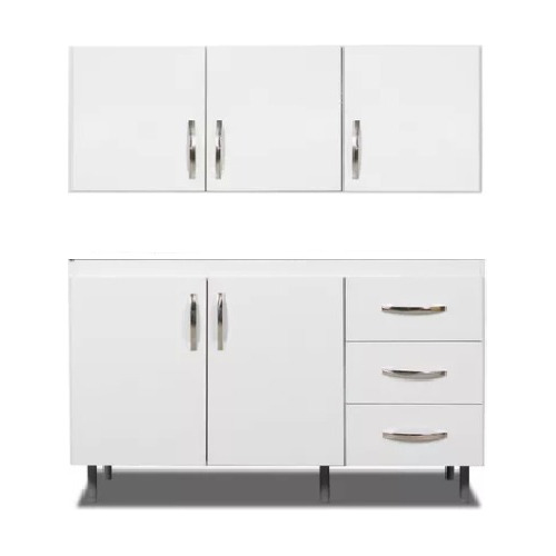 Muebles De Cocina Alacena Bajo Mesada Melamina Combo 1,20mts