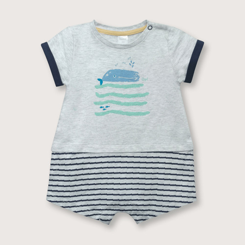 Bombacho De Bebés Polera+short Gris Melange (rn - 9m)