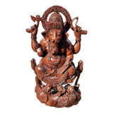 Ganesha Tallado Madera Teka 70 Cm Deco Hindú Escultura 