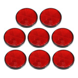 8 Reflejantes Adhesivo Plástico 56mm Diá Rojo Moto Barco