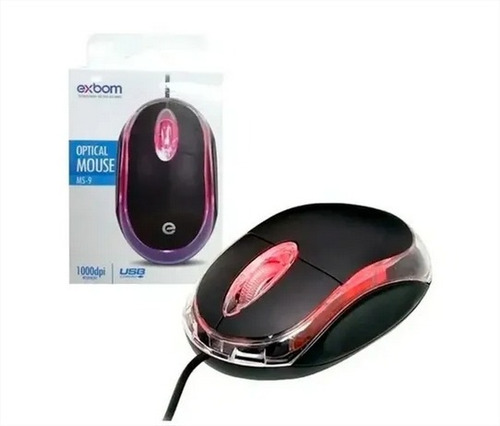 Mouse Usb Notebook Pc Optico Color Led Simples 