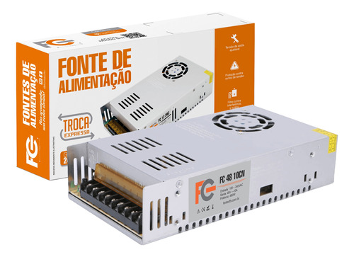 Fonte Estabilizada 48v 10a Cftv Cameras Som Automotivo Led