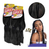 Kit 2 Cabelo Superx Jumbo Jumbão Tranças De Fabrica E Brinde