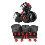 Set De Mancuernas 20 Kg Barra Armable Ajustable 