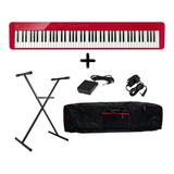 Pack Piano Privia Casio Px-s1100 + Accesorios Rojo 88 Teclas