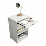 Mesa De Luz Dormitorio Desayunador 6430 Cajon Moderna Blanca