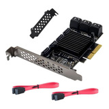 Controladora Pcie Sata Para 10 Discos 6gbps Amitosai