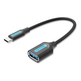 Cabo Vention Otg Usb 3.0 A Femea Para Type-c Macho 15 Cm