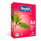Papel A4 Sulfite Rosa Report 75g Com 500 Folhas