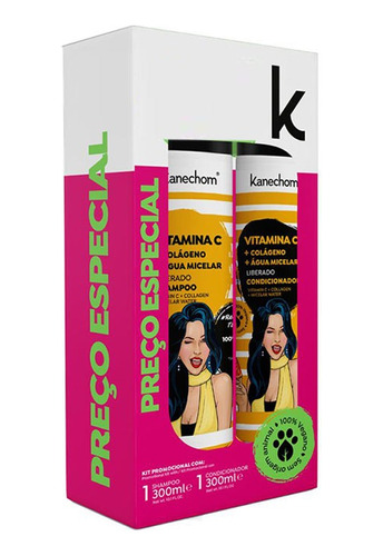 Pack Shampoo + Acondicionador Vitamina C Kanechom 600 Ml