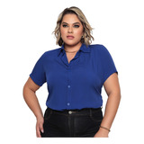 Camisa Feminina Manga Curta Com Botão Ref. 15646