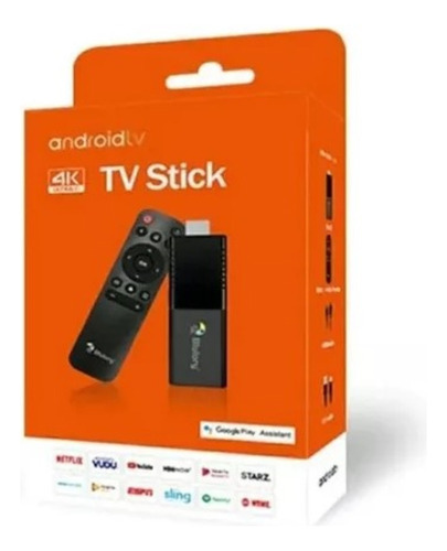 Tv Stick / Smart Tv Android 4k Wi-fi Hdmi Streaming Cor Preto Tipo De Controle Remoto Mini