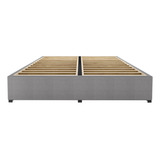 Base Cama Box Madera Tapiz King Size Color Gris