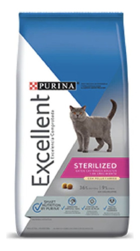 Alimento Excellent Sterilized Para Gato Adulto Sabor Pollo Y Arroz En Bolsa De 7.5 kg