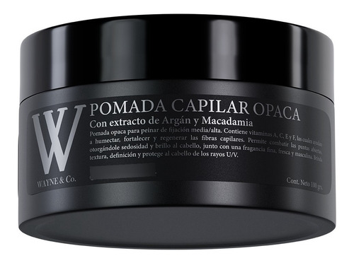 Pomada Mate Con Argán Y Macadamia Wayne & Co. X 100ml