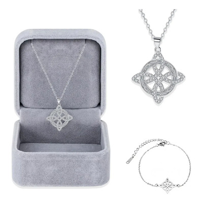 2pzs Nudo De Bruja Celta Collar Dijes Para Pulseras Cadenas Collar + Pulsera