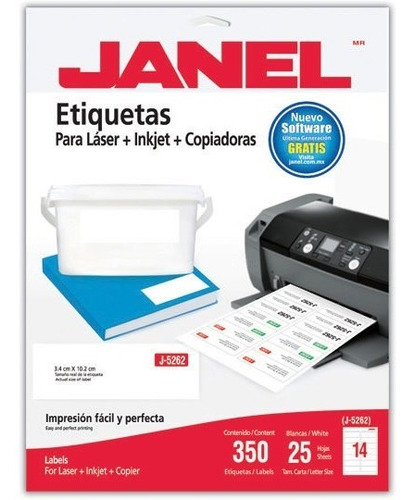 Etiquetas Blancas Janel J-5262 De 3.4x10.2 Cm 1 Paquete