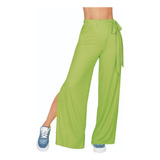 Pantalon Dama Casual Rib Pierna Abierta Verde 401-08