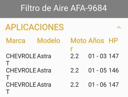 Filtro De Aire Motor Chevrolet Astra 1.8 2.2 98/02 9684 Foto 6