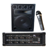 Combo Consola Potenciada Con Usb + 1 Bafles 15  500w + Mic