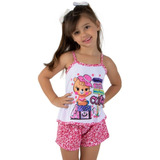 Baby Doll Pijama Infantil Menina Curto Verão Onçinha