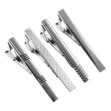 4 Pcs Pasador De Corbata De Metal Con Clip De Resorte,