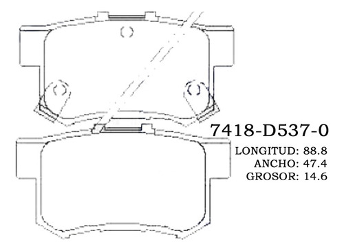 Pastilla De Freno Trasera Honda Acura Legend 91 Al 95 7418 Foto 2