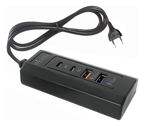 Cargador Usb 4 En 1 220v Carga Rapida Tipo C Y Usb Blanco