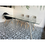 Comedor Vidrio Con Base De Concreto Y Fierro (wolf)