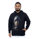 Blusa Moletom Mortal Kombat Scorpion Com Capuz Sideway Preto