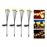 Luces Solares Led Jardin Exterior Ramo Bombillas Estaca X 4