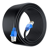 Cable Para Exteriores Cat6, 250 Pies, Negro, Cobre Sól...