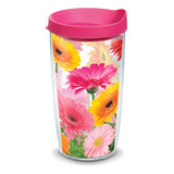 Tervis Gerbera Daisies - Vaso Con Envoltura Y Tapa Fucsia, 1