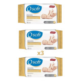 Toallitas Húmedas Q-soft Premium Oleo Calcáreo 40 u Pack X3