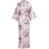 Camisón Con Estampado De Flores Para Mujer, Kimono, Vestido