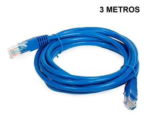 10 Cabo De Rede Ethernet Cat5e 3 Metros Montado Rj45 Atacado