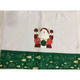 Pano De Prato Bordado 100% Algodão 68x48 Papai Noel 3