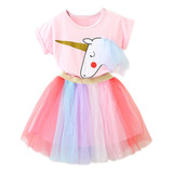 Vestido Para Niñas, Falda, Unicornio, Fiesta, Ropa Para Niño