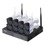 Kit Nvr Sistema 8 Cámaras De Seguridad Wifi Escam Wnk804 3mp