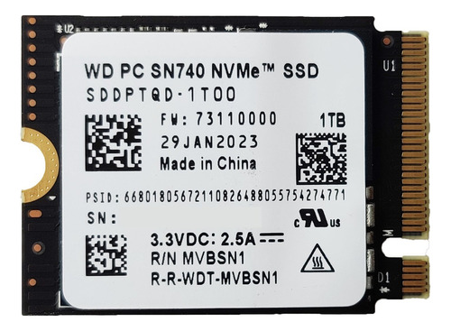 Unidad De Estado Sólido Wd Sn740 1tb 2230 Nvme Pcie4.0x4 .