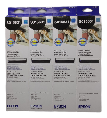 Kit Com 4 Fitas S015631 Original Epson Lx350 Lx300 Lx300+ii