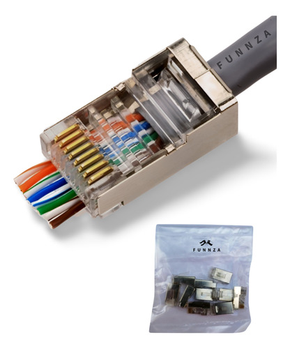 Conector Macho Rj45 Ez Cat6 Metálico / 10 Unidades