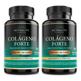 Colageno Forte + Magnesio + Zinc + Vit E Lf 180 Caps 2x90 Sabor Natural / 2 Frascos / 90 Caps C/u