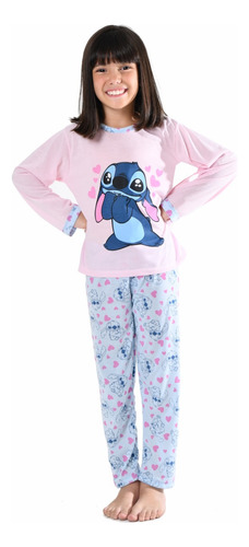 Pijama Infantil Longo Menina Personagem Inverno Manga Longa