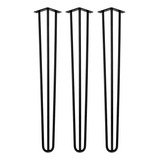 Kit 3 Hairpin Leg Preto 7mm Para Mesa Redonda Lateral 70cm 